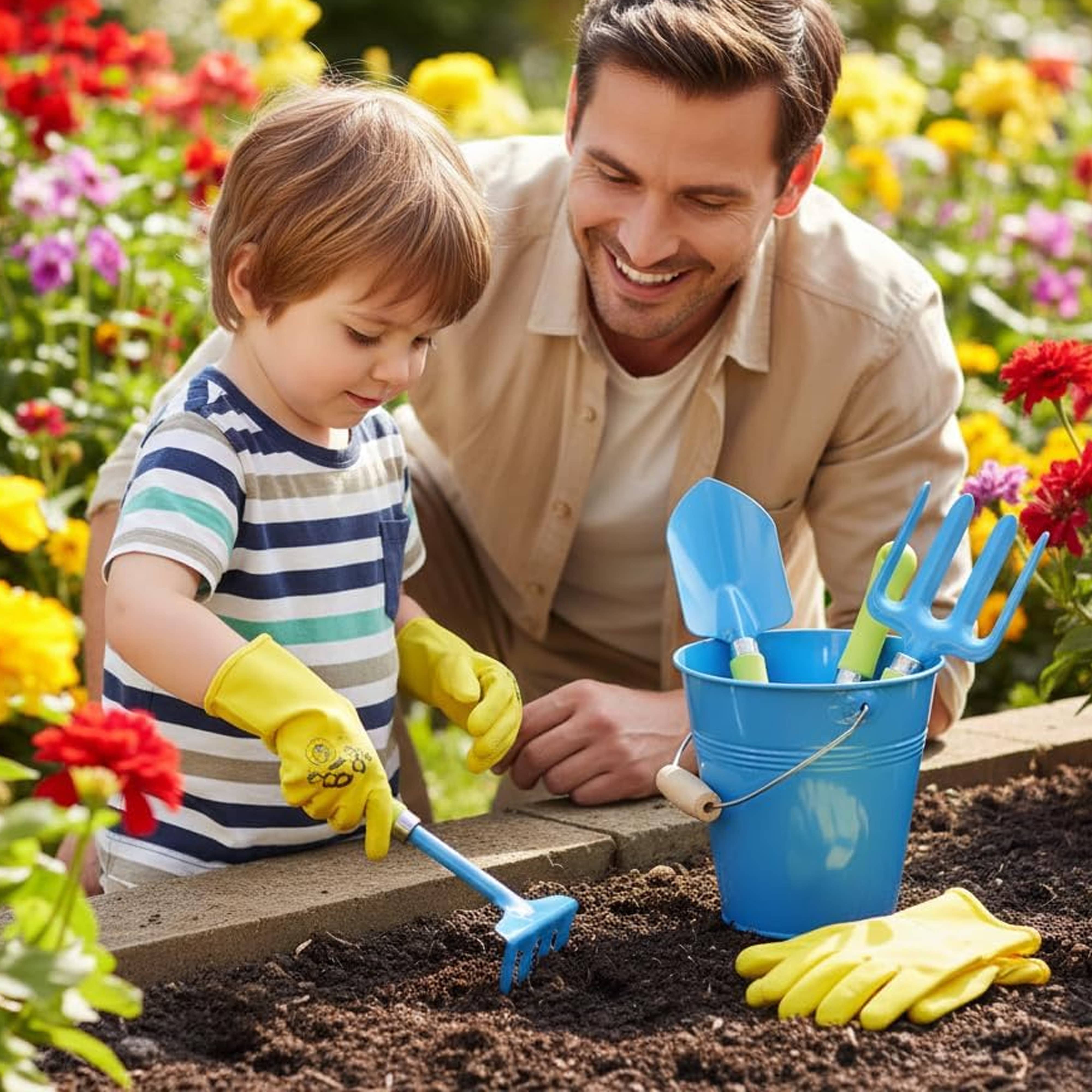 G & F Products - Vente Lot de jouets – enfant - Seau d'eau pour enfants avec outils de jardin4