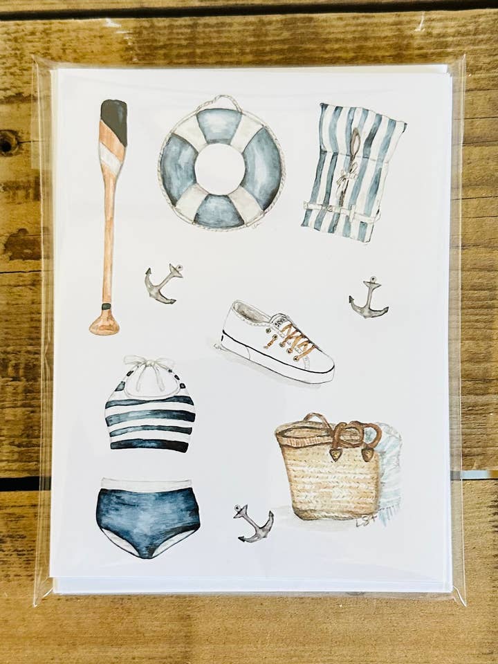 Un piccolo set di cartoline illustrate ad acquerello nauti per la vendita all'ingrosso da parte di LSA-studio
