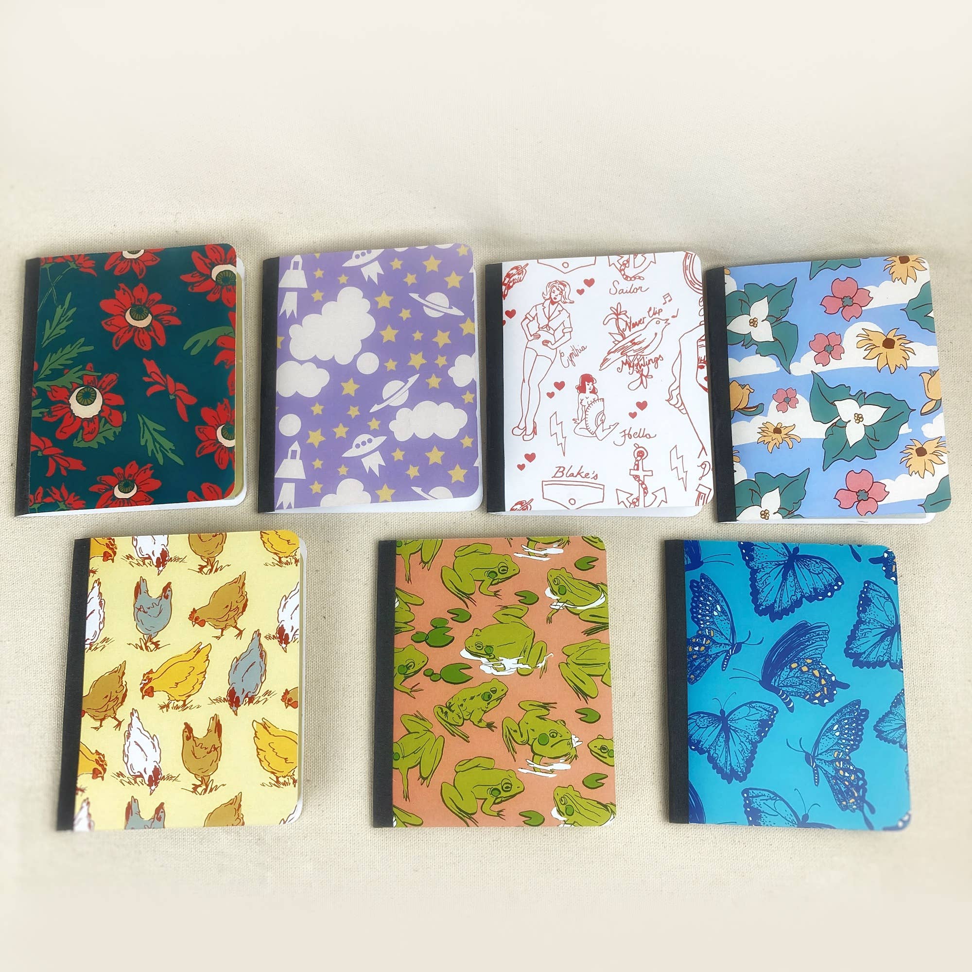 Esther Sketch - Wholesale Notebook - Chickens Notebook with Lined Paper 5"x4.5"7