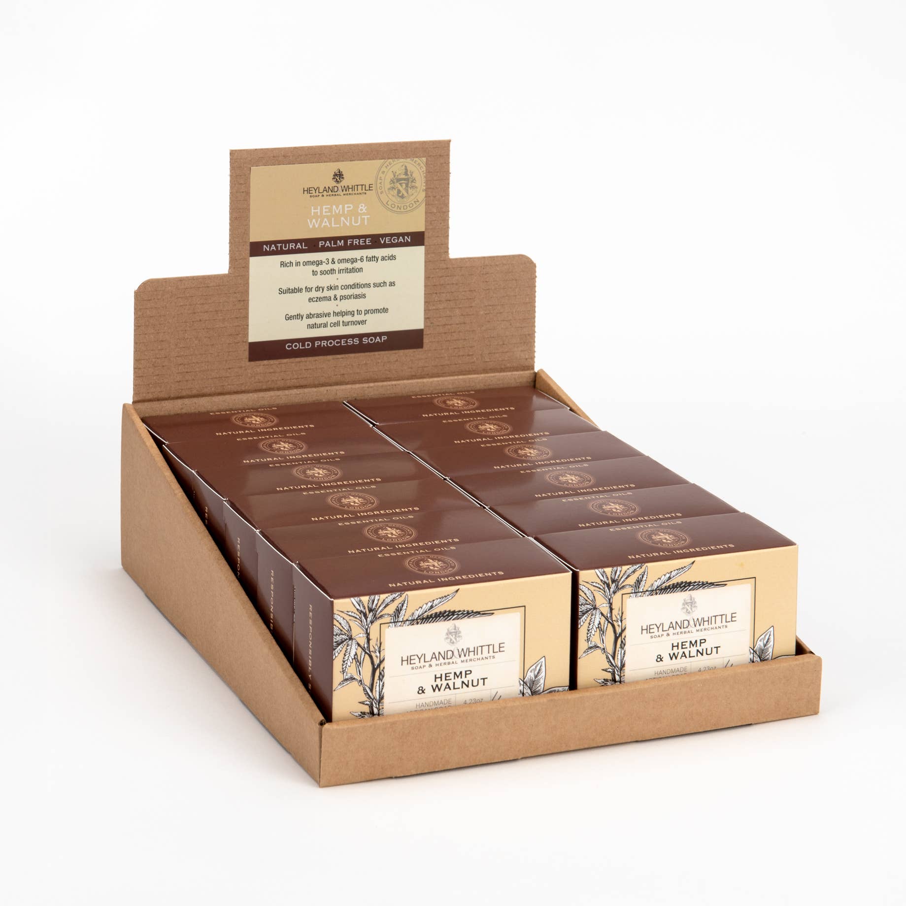 Heyland & Whittle – wholesale Bar Soap – Hemp & Walnut 120g 12 Pack