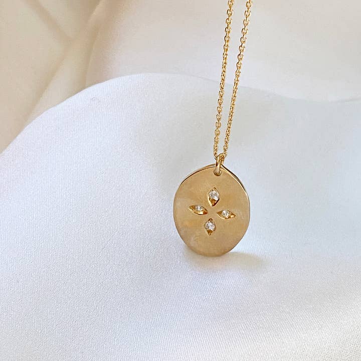 Colar ANASTASIA com medalha de zircônia (CCHPR13) por atacado de Sophie Deschamps Bijoux