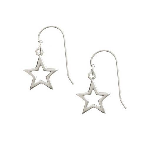 Silver Jewellery Cavern Wholesale - Wholesale Dangle Earrings - Pretty 925 Silver Star Earrings (USA-DDP)