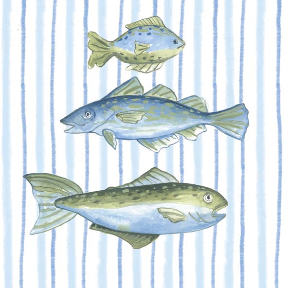 Jessica Frasz Studio - Wholesale Everyday Greeting Card - Three Fish greeting card 1