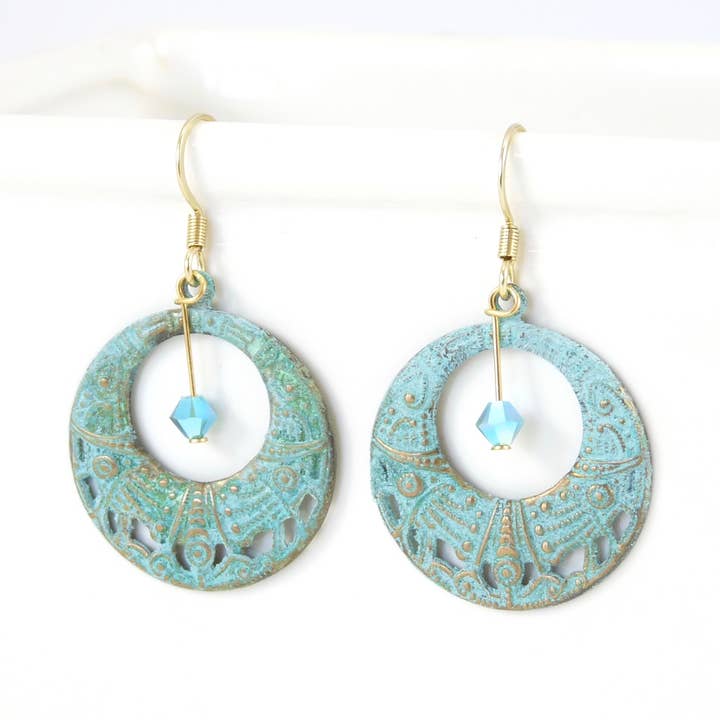 Marlene VanBeek Jewelry - Vendita all'ingrosso Orecchini pendenti - Orecchini Ottone - Hippie Chic Patina0