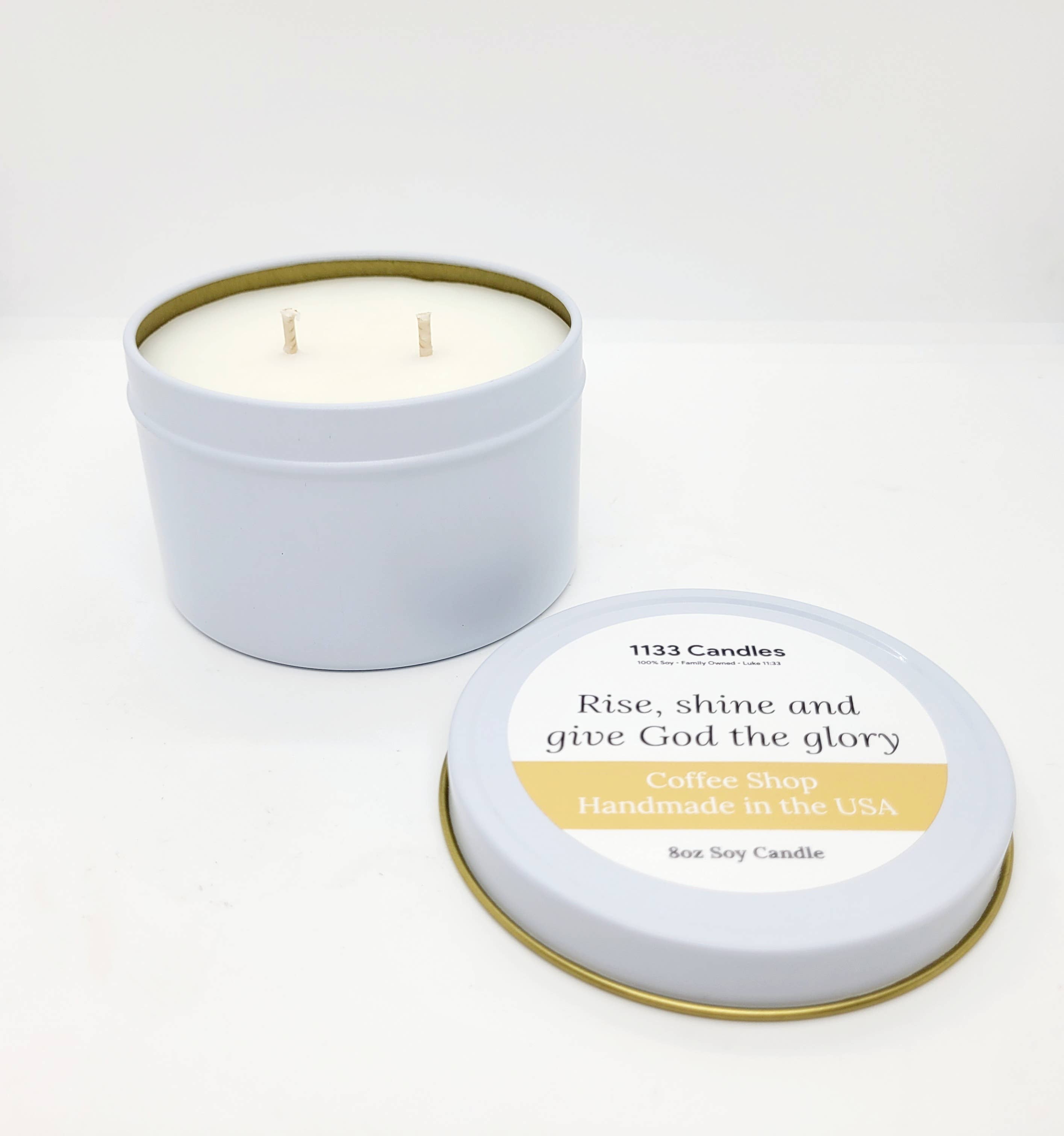 1133 Candles - Wholesale Jar/Filled Candle - 8oz Fall Candle | Rise and Shine | Coffee Candle1