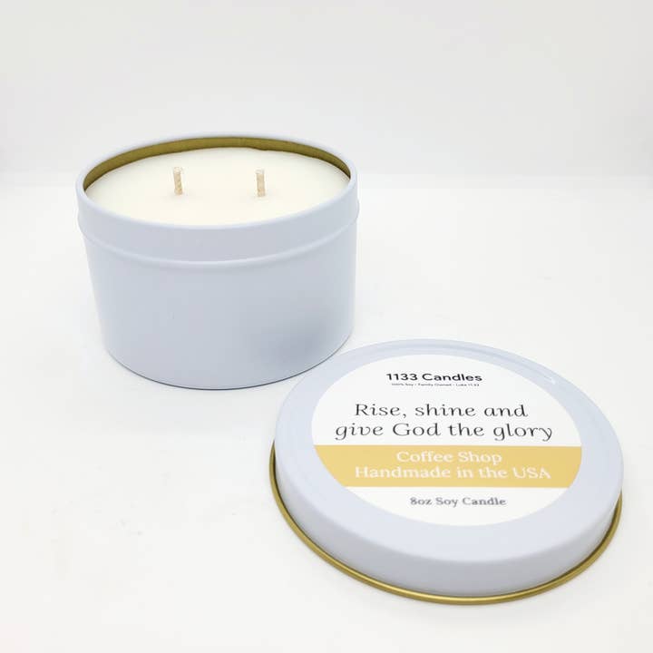 1133 Candles - Wholesale Jar/Filled Candle - 8oz Fall Candle | Rise and Shine | Coffee Candle1