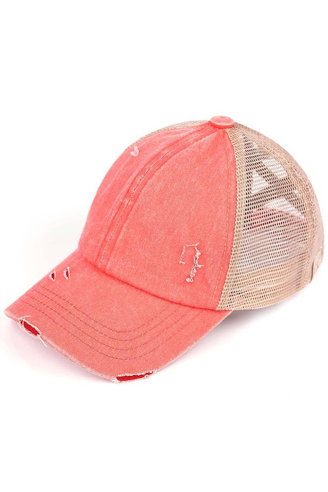 Hana - Venta al por mayor Gorras de béisbol - Niños - Gorra de poni cruzada con banda elástica de mezclilla lavada para niños de C.C3