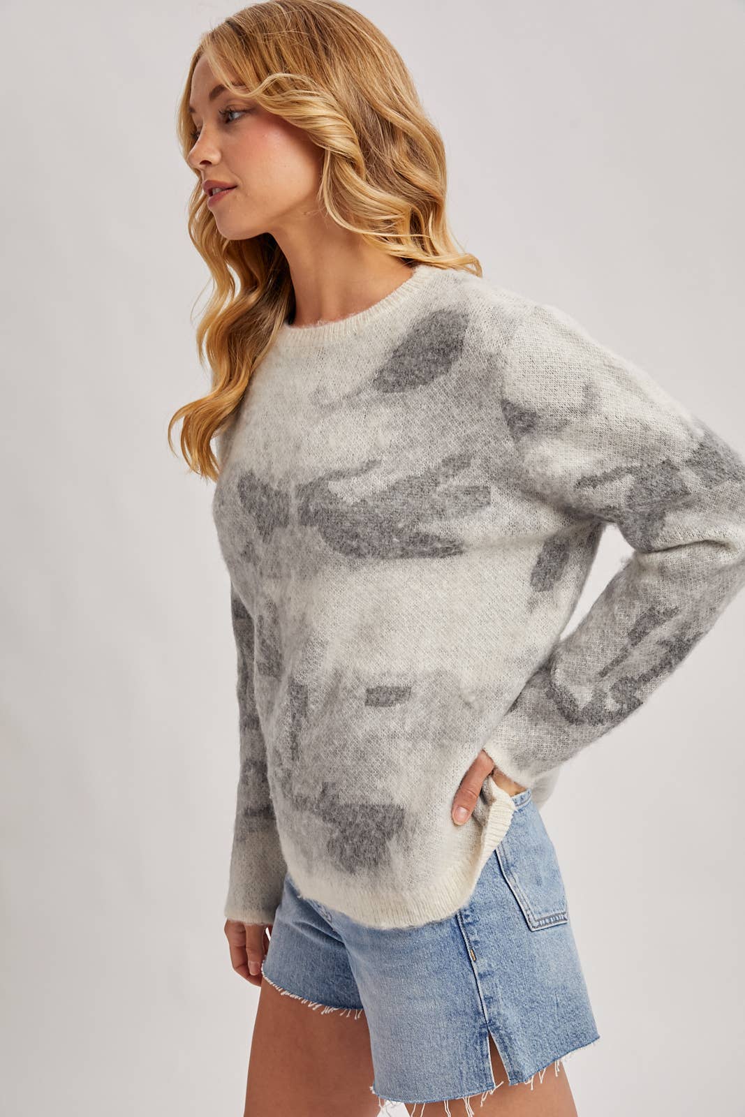 Peace Love Line - Wholesale Knit Sweater - Women's - PL9026 - TIE-DYE FUZZY KNIT SWEATER PULLOVER12