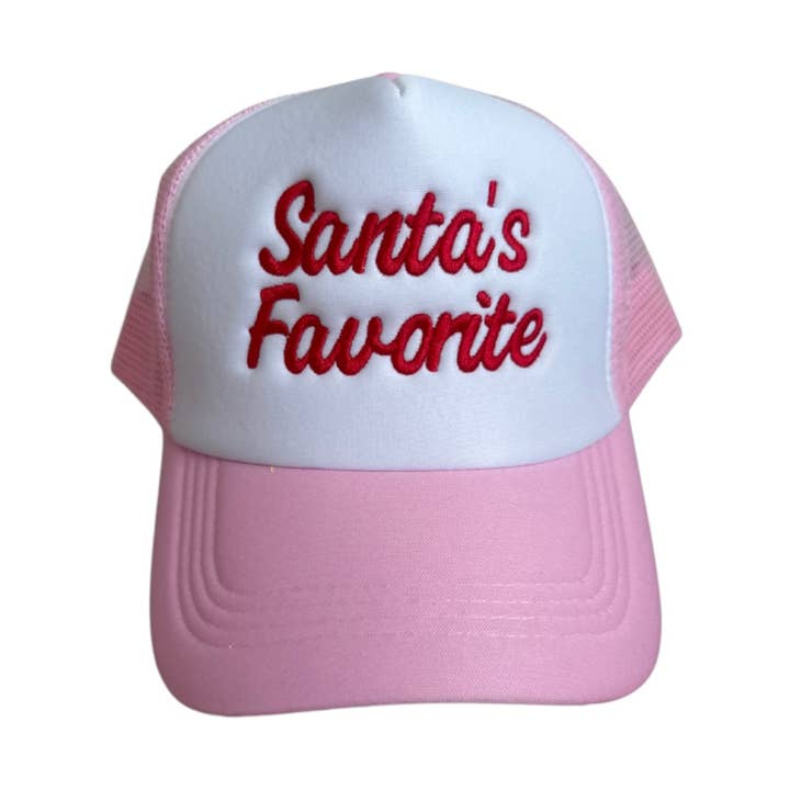 Christmas Foam Front Embroidered Hat, Santa's favorite for wholesale by 426 Creative