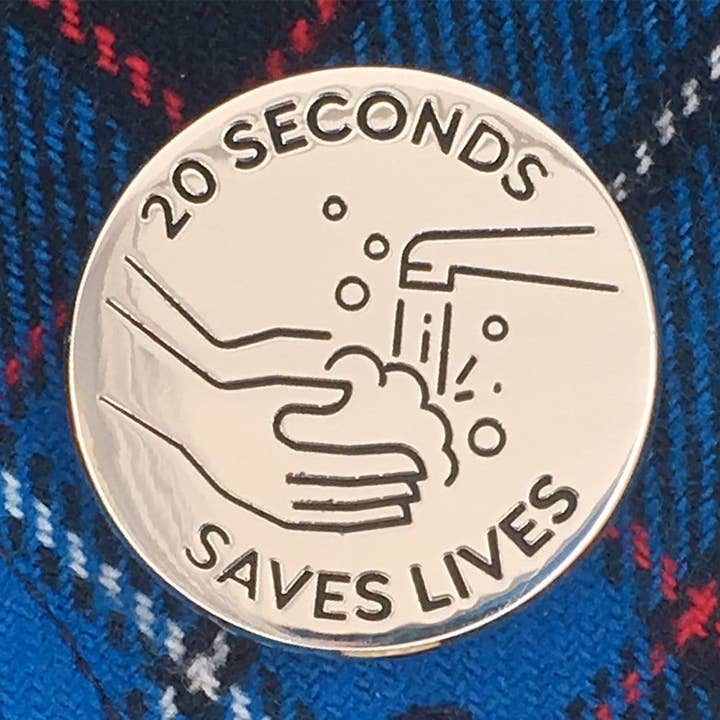 20 segundos salva vidas pasador de lavado de manos para venta al por mayor de Dissent Pins