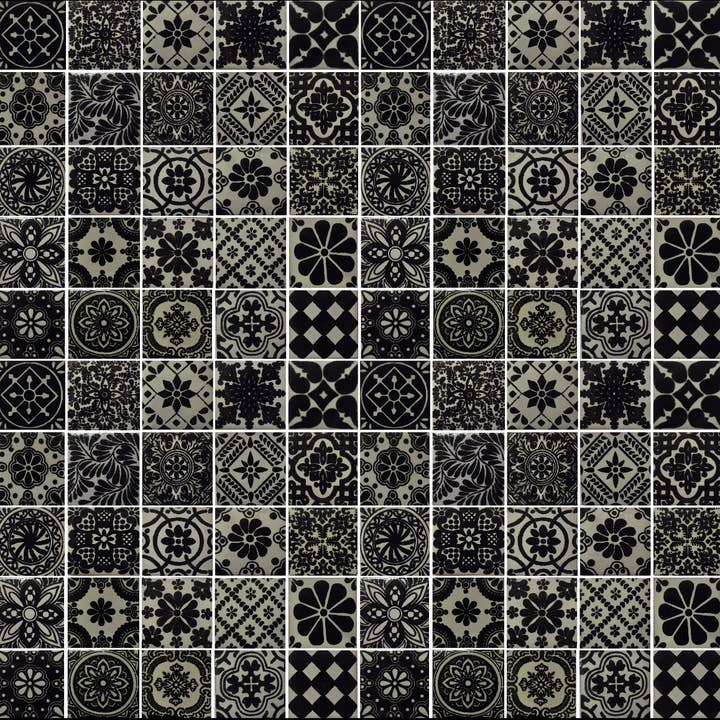 Azulejos tradicionales de talavera mexicana negra para venta al por mayor de Talavera Florida