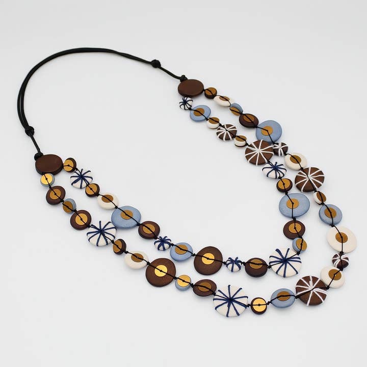 Sylca Designs - Wholesale Beaded/Pearl Necklace - Brown Melody Statement Necklace2