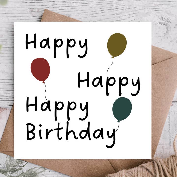Balloons Happy Birthday Card for wholesale by Highgrove Cards