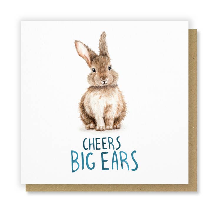 Cheers Big Ears - Tarjeta de felicitación bonita y divertida con diseño de conejo para venta al por mayor de Citrus Bunn