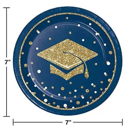 Party Expo, LLC - Wholesale Disposable Plate - 7" Glittering Grad Dessert Plates (18ct)1
