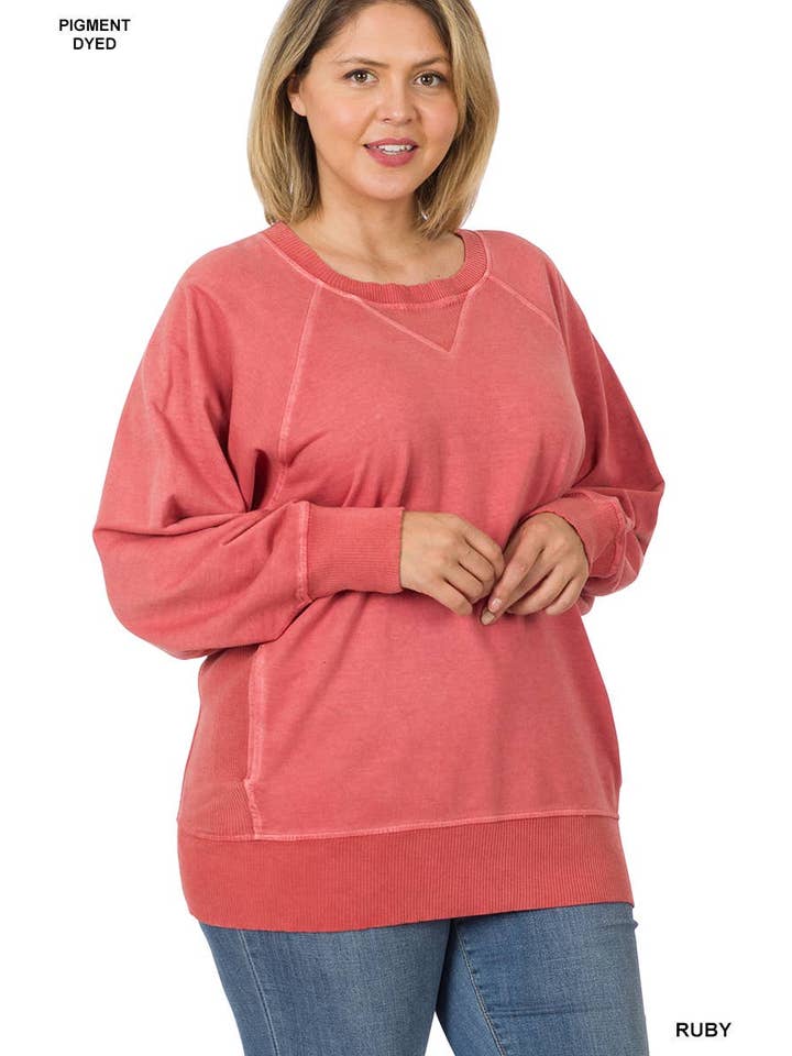Vanilla Monkey - Wholesale Sweatshirt - Women's - Plus Pigment Dyed French Terry Pullover11