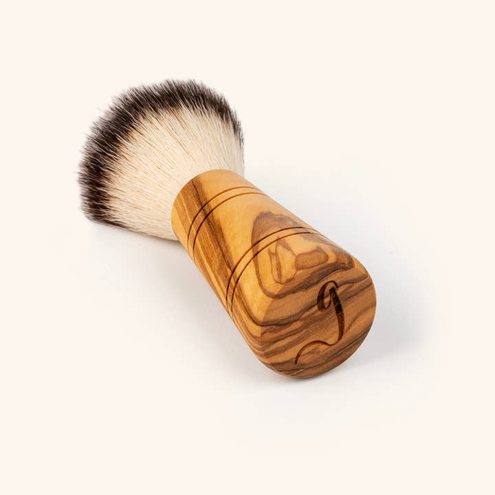 NATURE'S groove - Wholesale Cheek/Face Makeup Brush - Olive Wood Shaving Brush - 100% Vegan - Handmade1