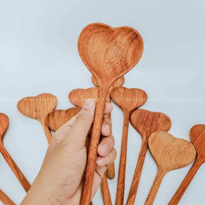 194 Craft House - Wholesale Kitchen Spoon - Love You Mama - Wooden Heart Spoon - Valentine Gifts3