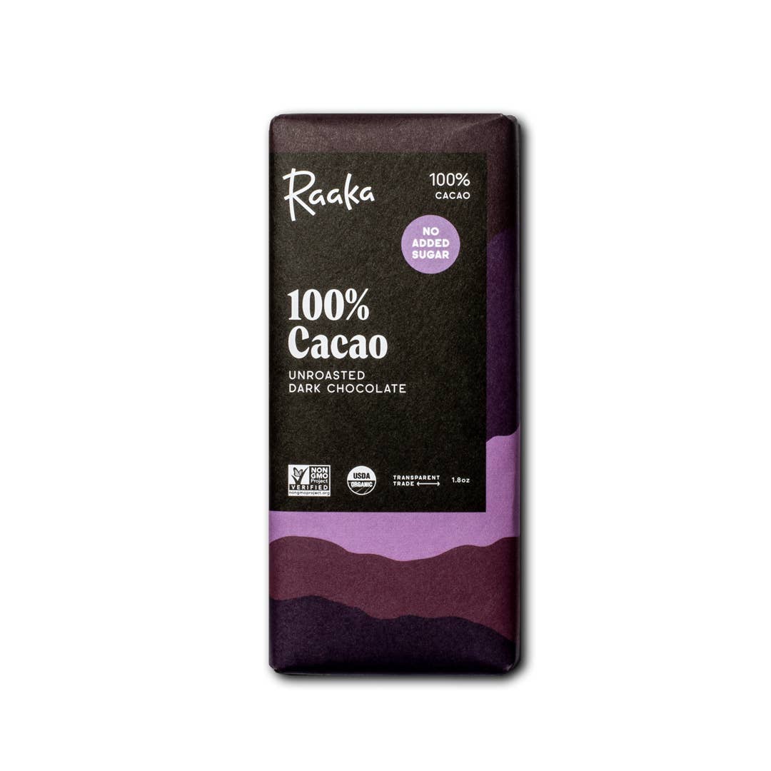 Raaka Chocolate - Wholesale Chocolate Bar - 100% Cacao (No Added Sugar) Chocolate Bar