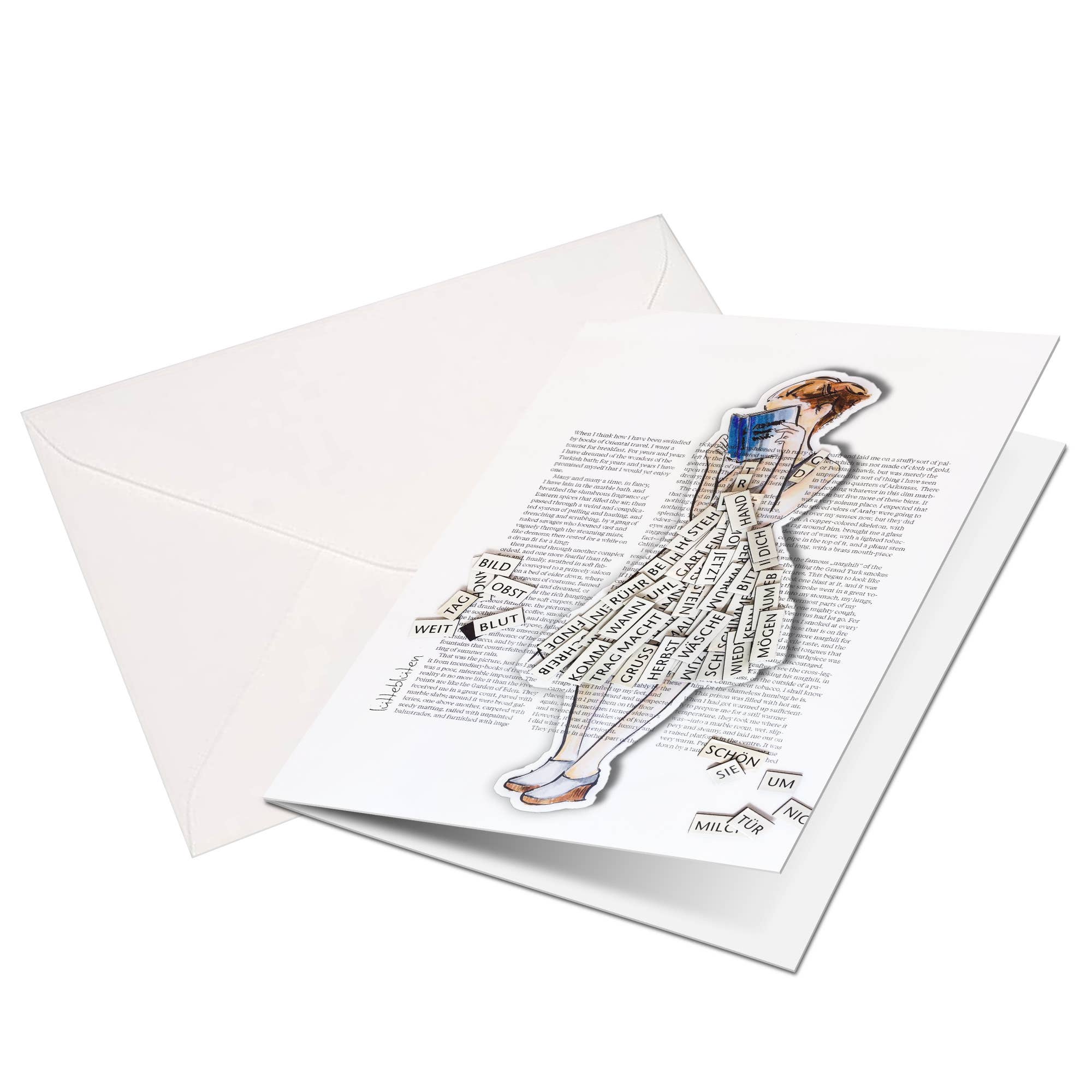 Lütteblüten - Wholesale Everyday Greeting Card - Folding Card "Book Lover" – with Magnet or Sticker0