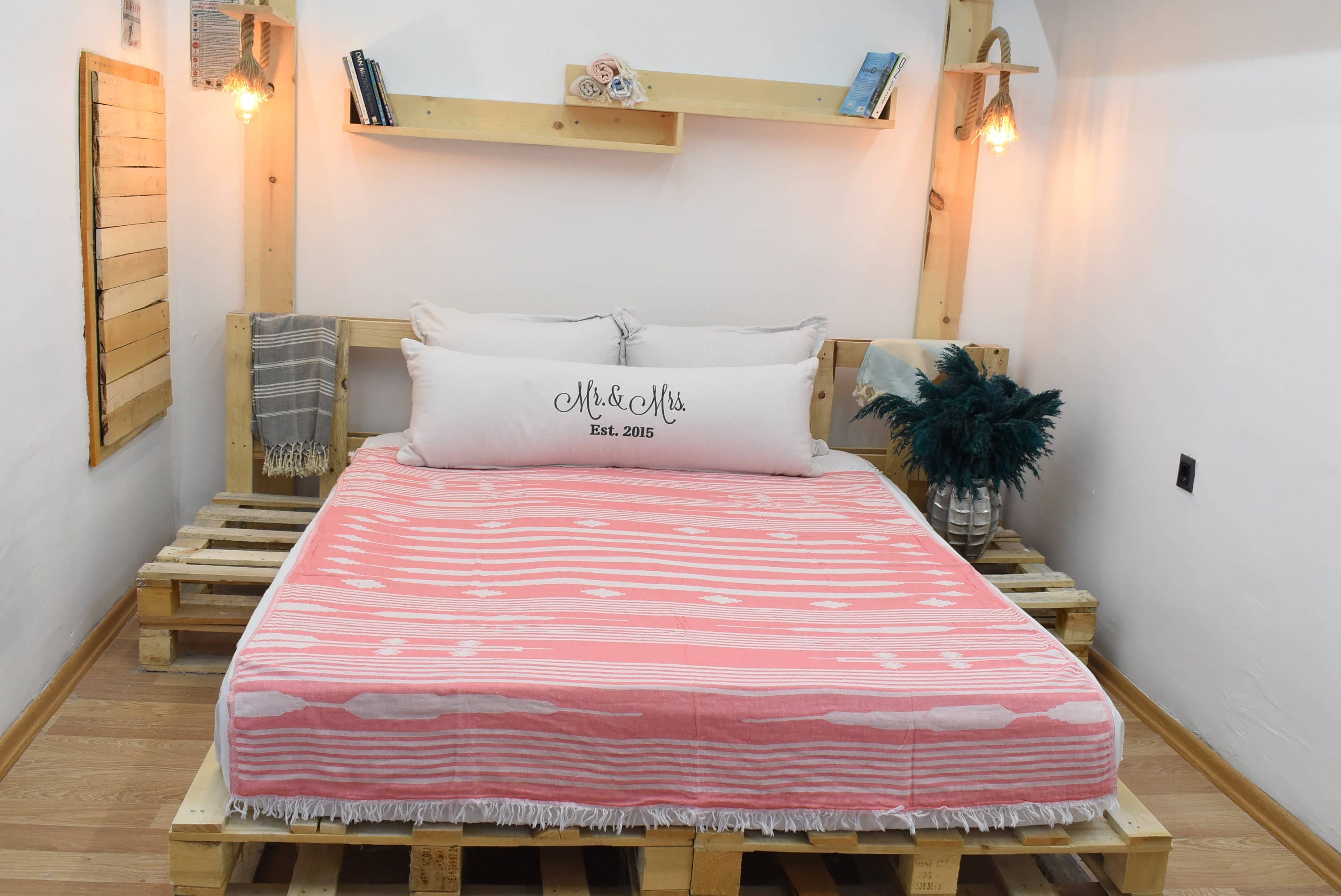 Organic Turkish Towels - Wholesale Picnic Blanket - PINK Beach Blanket, Versatile Picnic Cover1