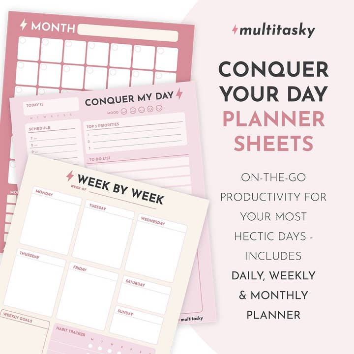 Multitasky - Wholesale Planner - Conquer My Day Planner Sheets (6-Month Supply)2