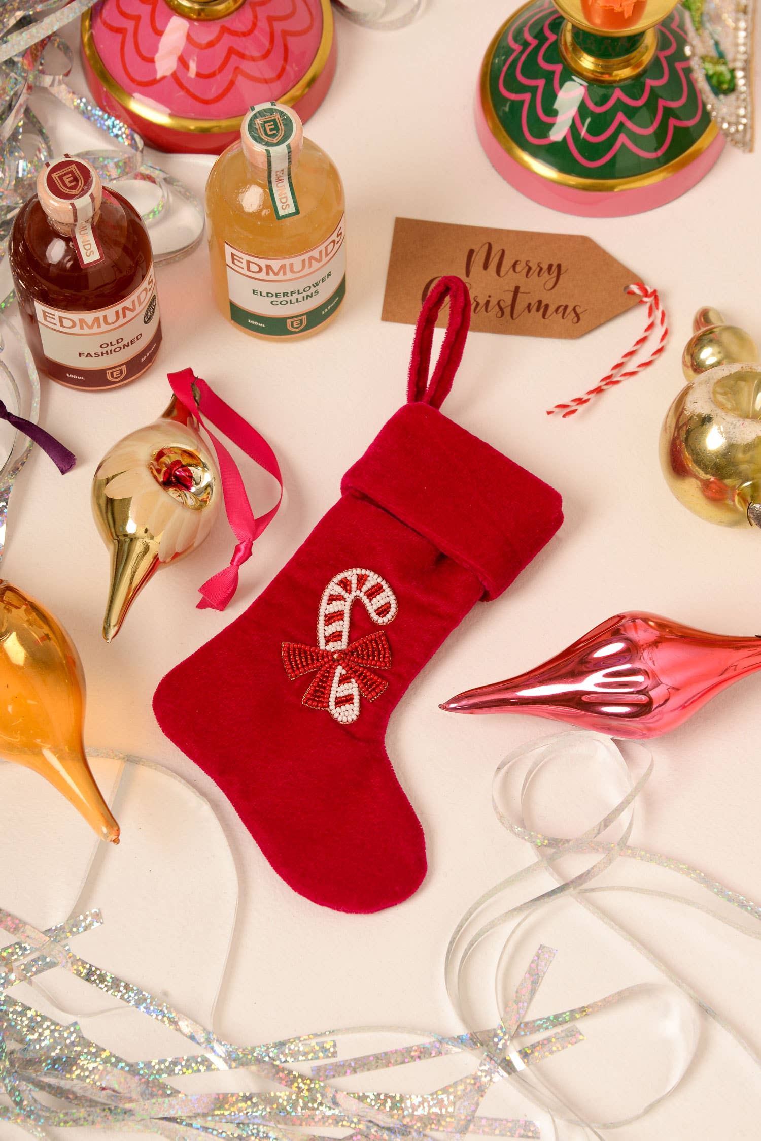 My Doris – wholesale Holiday Stocking – CANDY CANE MINI STOCKING DECORATION1