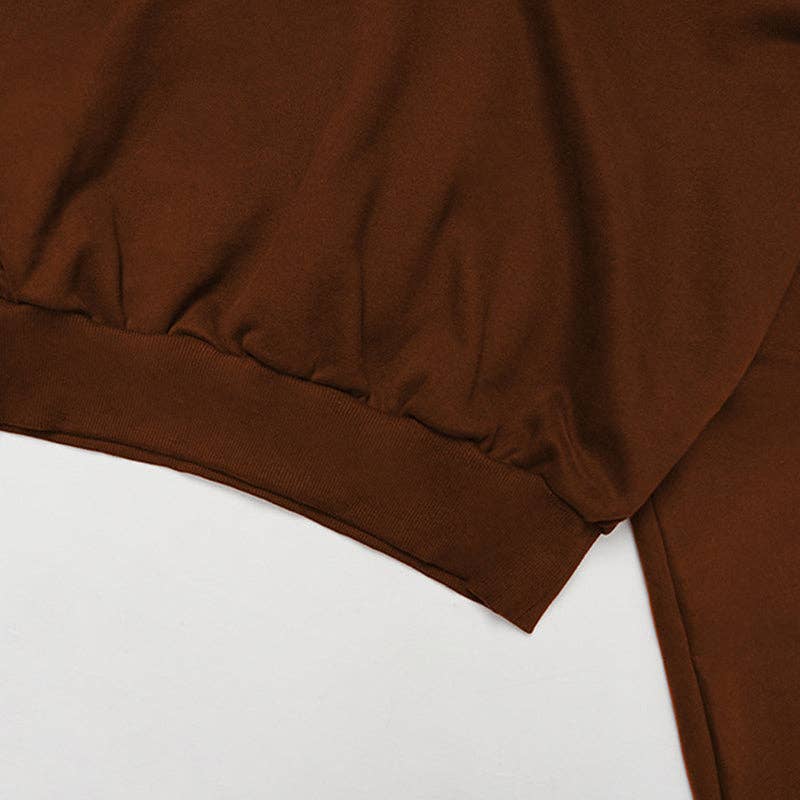 WONDERXFANS – Engroshandel Loungesæt - Dame – Beskåret hættetrøje + løse sweatpants 2-delt sæt11