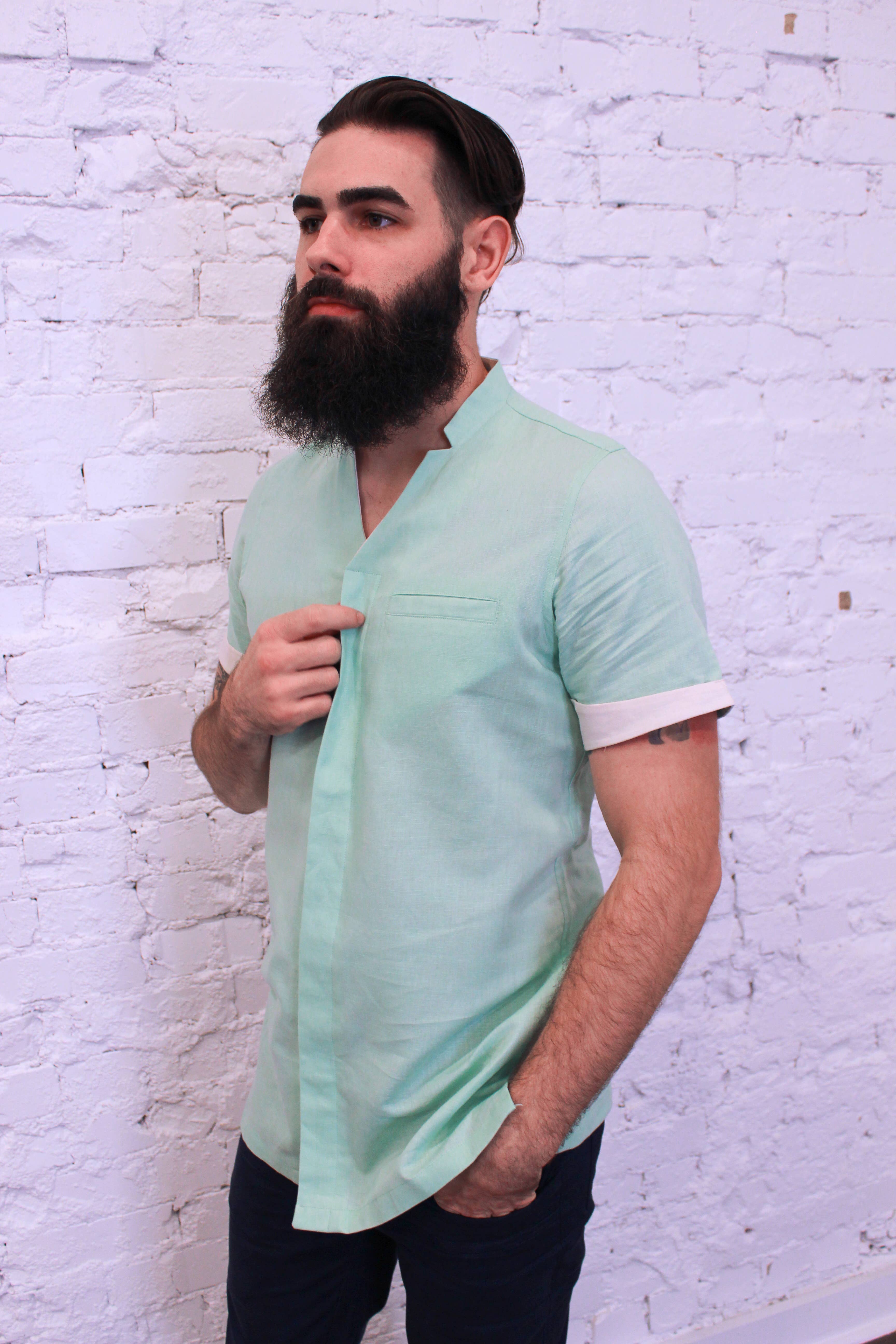 Am.A-Line Collections LLC - Wholesale Button Down Shirt - Men's - Glint Men's Short Sleeve Button Down Shirt4