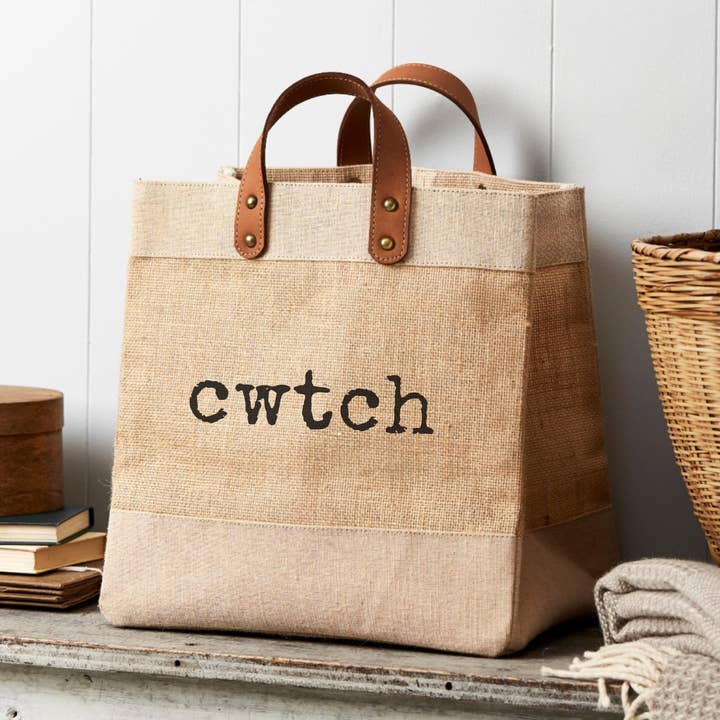 Cwtch Studio Tote - Natural Jute for wholesale by Tillyanna
