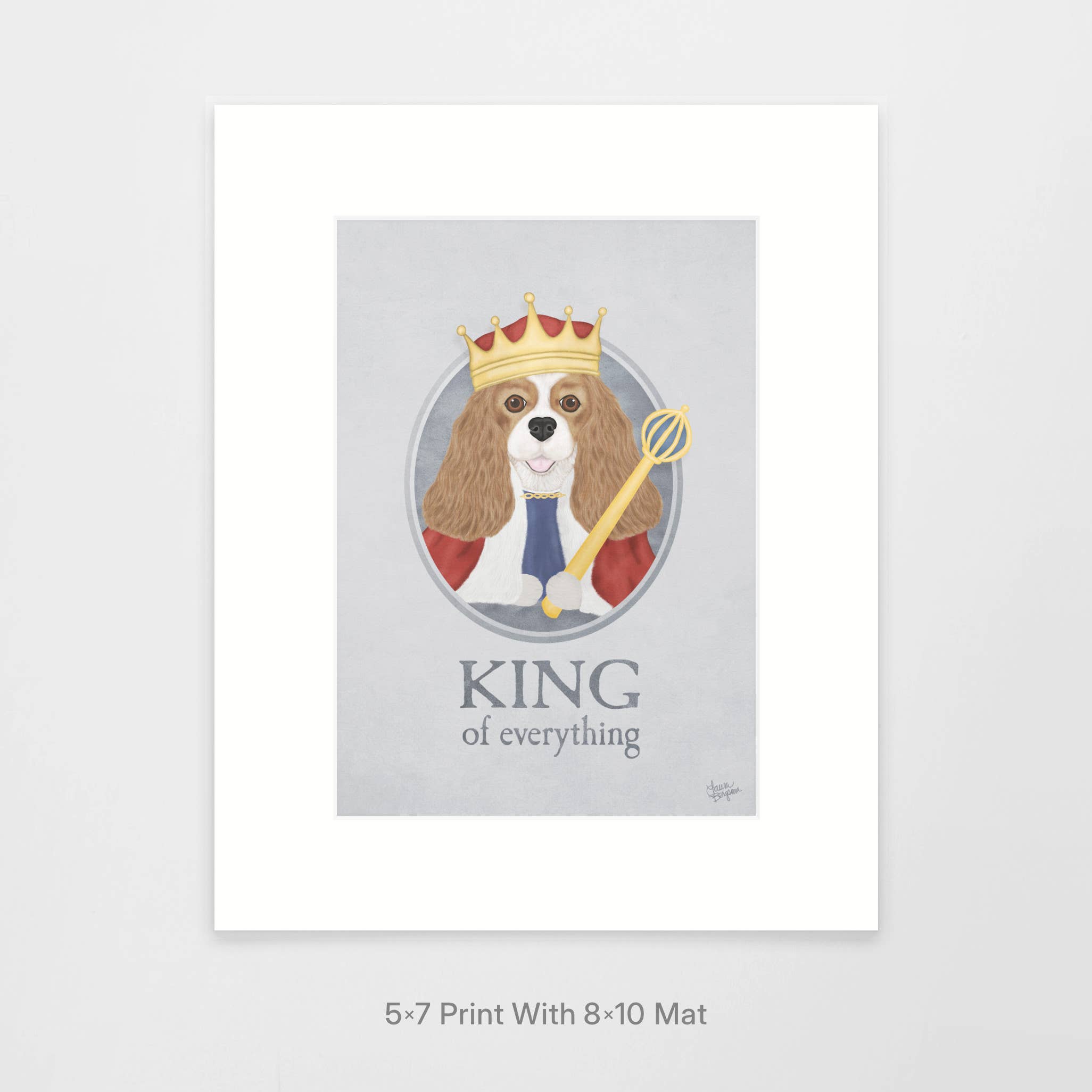 Laura Bergsma Studio - Venta al por mayor Ilustración - Lámina artística Cavalier King Charles Spaniel, diseño King0