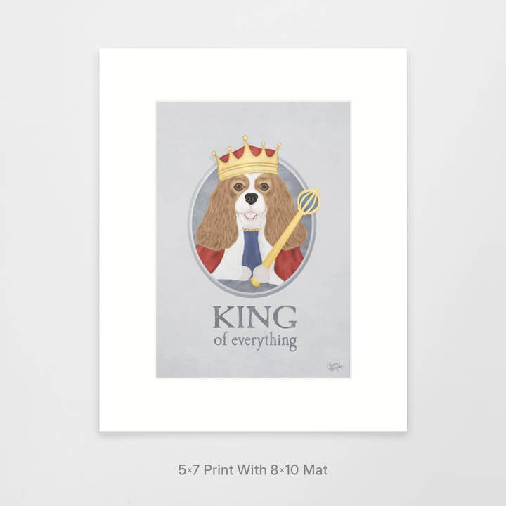 Laura Bergsma Studio - Venta al por mayor Ilustración - Lámina artística Cavalier King Charles Spaniel, diseño King