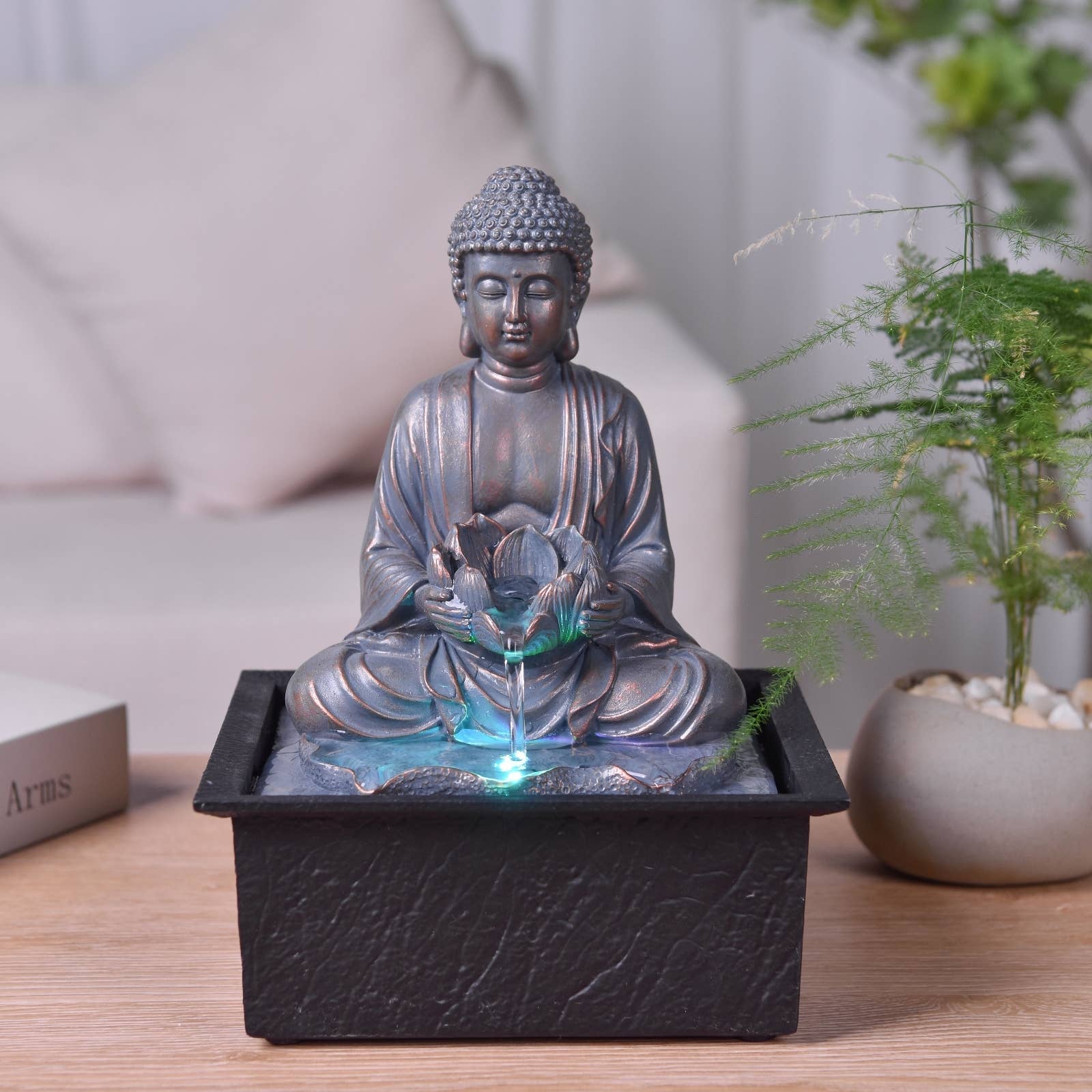 Zen'Arôme - Wholesale Tafelbladdecoratie - Buddha Sutra decoratieve fontein met LED-verlichting8