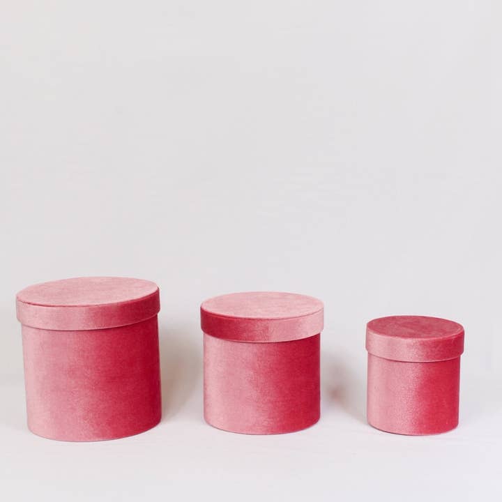 Elegant Design Supply - Wholesale Gift Box - Velvet Round Flower Hat Box with Lid24