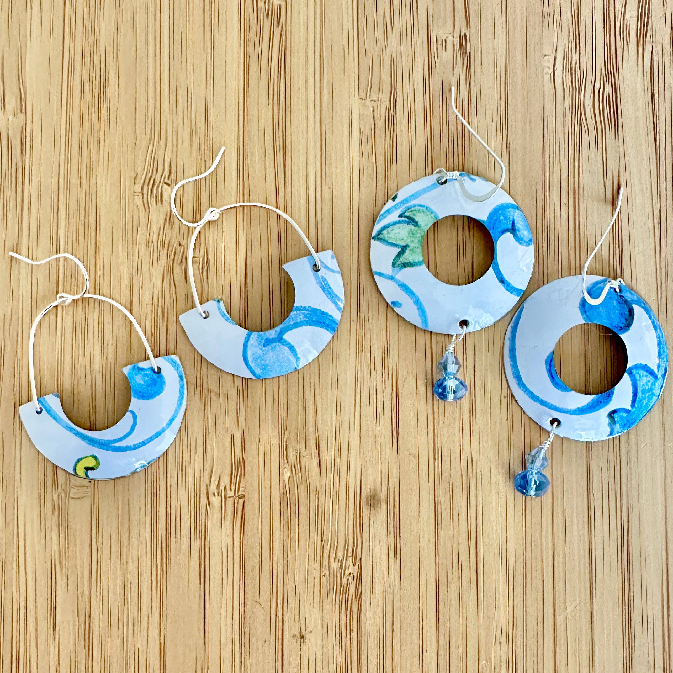 TTE Designs - Wholesale Dangle Earrings - Best Sellers - Set of 12 Recycled Vintage Tin Earrings 30