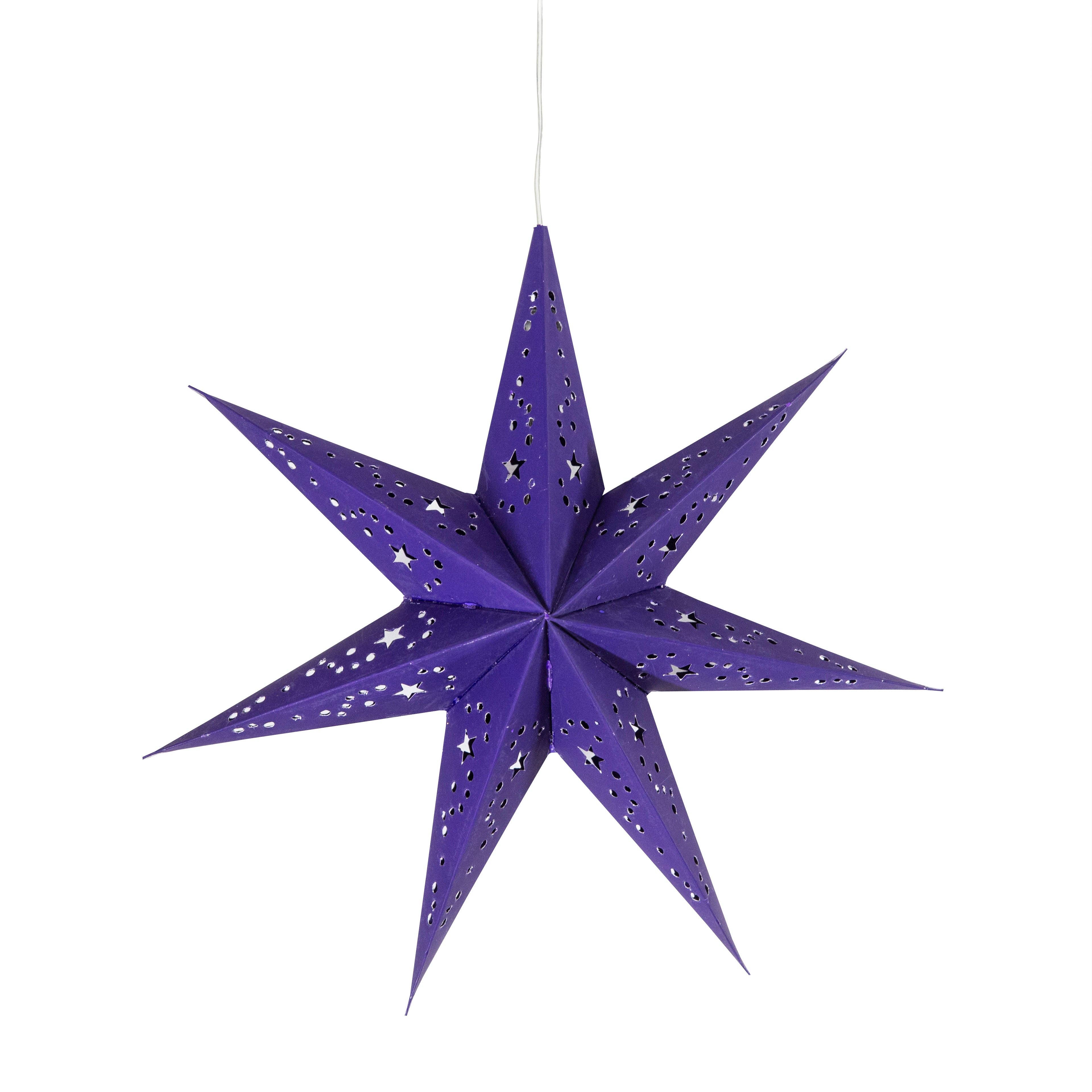 Artschatz LLC – Engroshandel Papirlampe – Twinkle Star 7 Punkt 9" Mørk Lilla - Papirstjernelys7