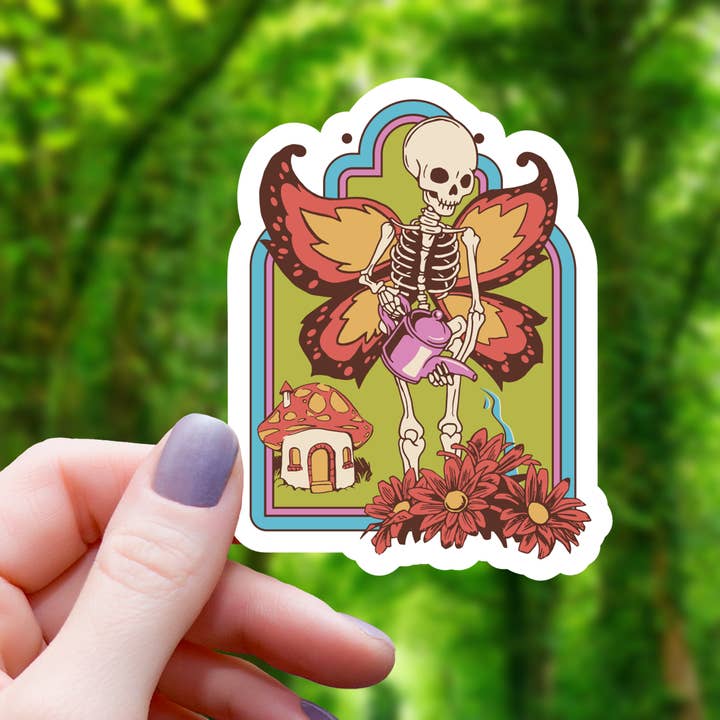 Houseplant Skeleton Sticker - 3" for wholesale by Mimic Gaming Co