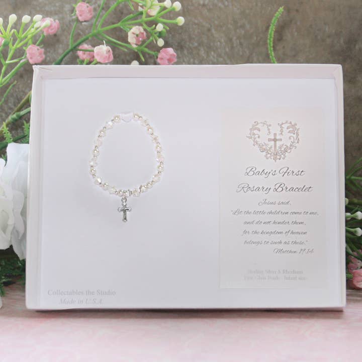 Collectables America - Wholesale Beaded Bracelet - Kids - First Rosary Infant Specialty Boxed Brac Sterling STG-276