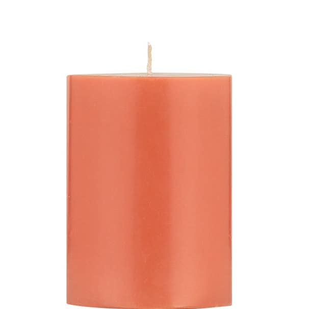 10cm Small SOLID Rust Pillar Candle for wholesale by BRITISH COLOUR STANDARD