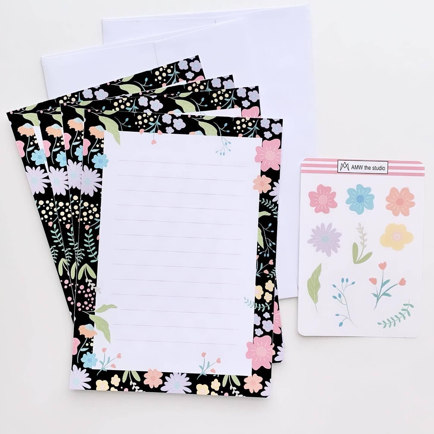 AMW the studio - Wholesale Stationery/Notecard Set - Spring Blooms Letter Writing Set0