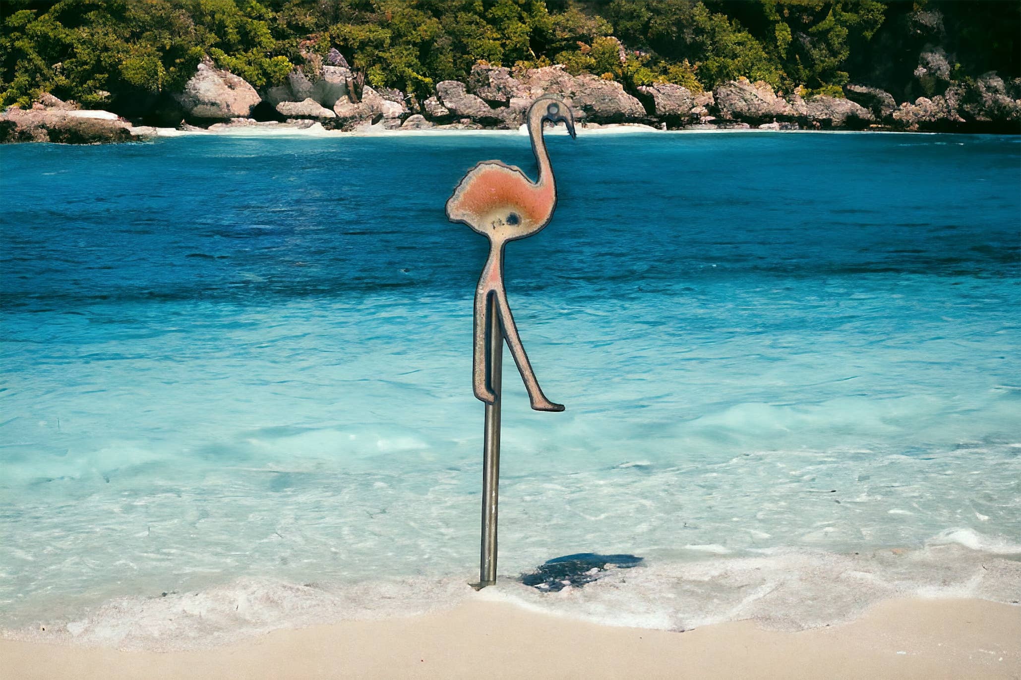 Iron Jewel – Großhandel Pfosten/Pfähle – Flamingo Plant Stakes nautische Küste Geschenke Souvenir USA0