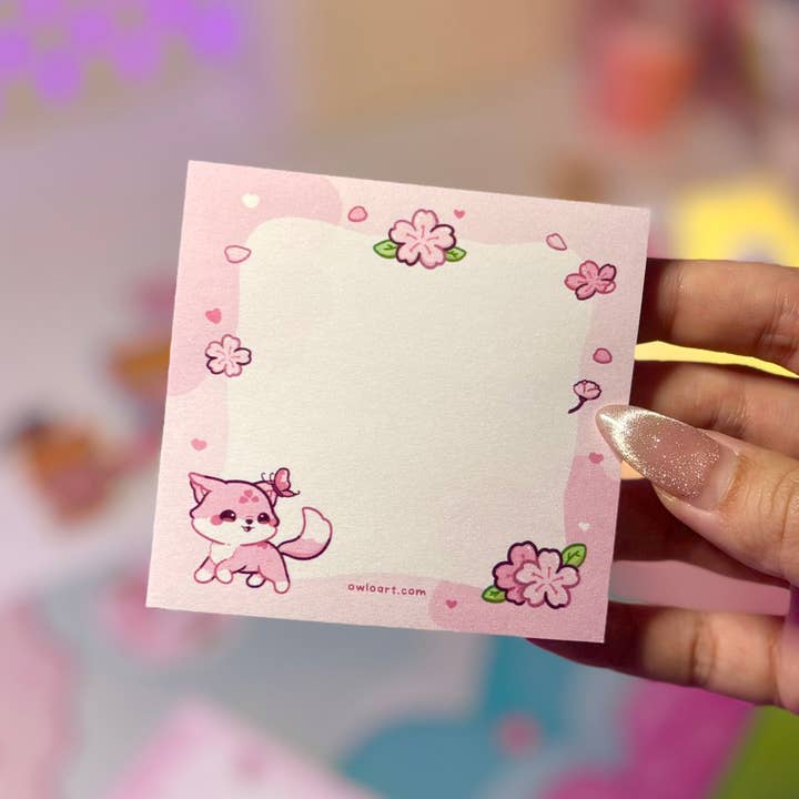 Sakura Fox Sticky Note for wholesale by owloArt