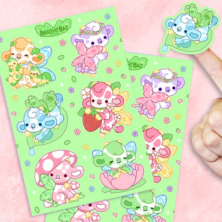 Fairy Cows Sticker Sheets (2 Pack) for wholesale by Bright Bat Design