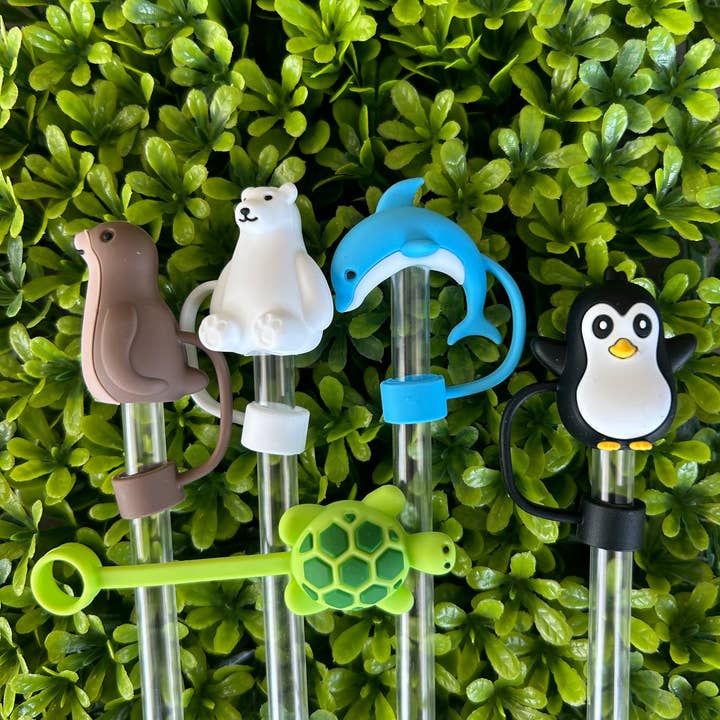 JILLIAN INK LLC - Wholesale Drinking Straw - Sea Creature Animal Straw Toppers Set of 5
