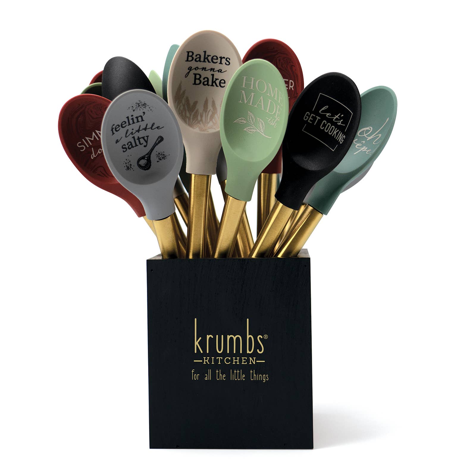 DM Merchandising – wholesale Kitchen spoon – Krumbs Kitchen Elements Spoon w/Metallic Gold Handle2