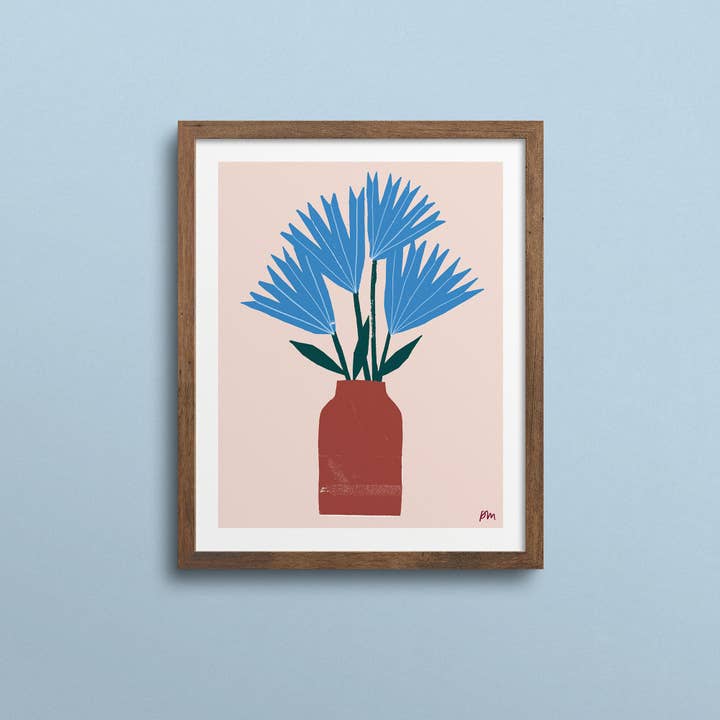 Blue Flowers – 8 x 10 Print – Wholesale for wholesale by Kautzi Illustrations