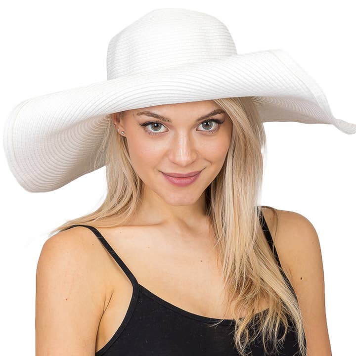 Cap Zone - Wholesale Straw Hat - Women's - Wire Brim Straw Beach Sun Hat57