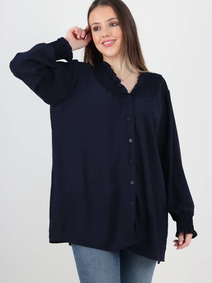 Miss Bold – wholesale Tunic – Women’s – Italian Shirred V Neck Long Sleeve Tunic Top21