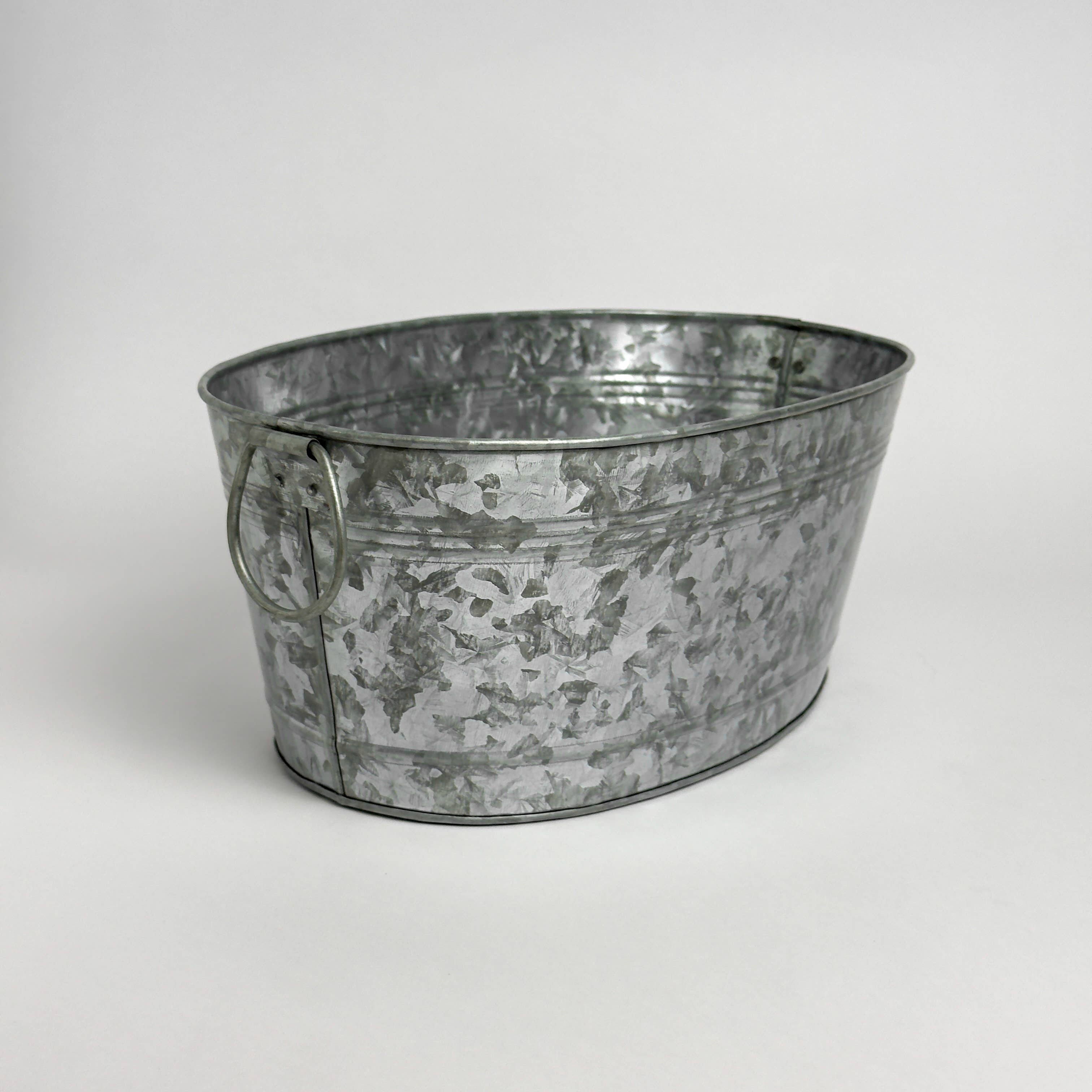 India Handicrafts Inc – wholesale Ishink – Galvaniserad oval liten balja – 40,6 cm x 25,4 cm x 16,5 cm4