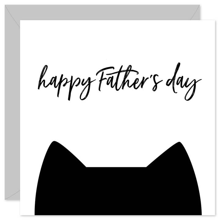 Happy Father's Day Cat Card for wholesale by Purple Tree Designs